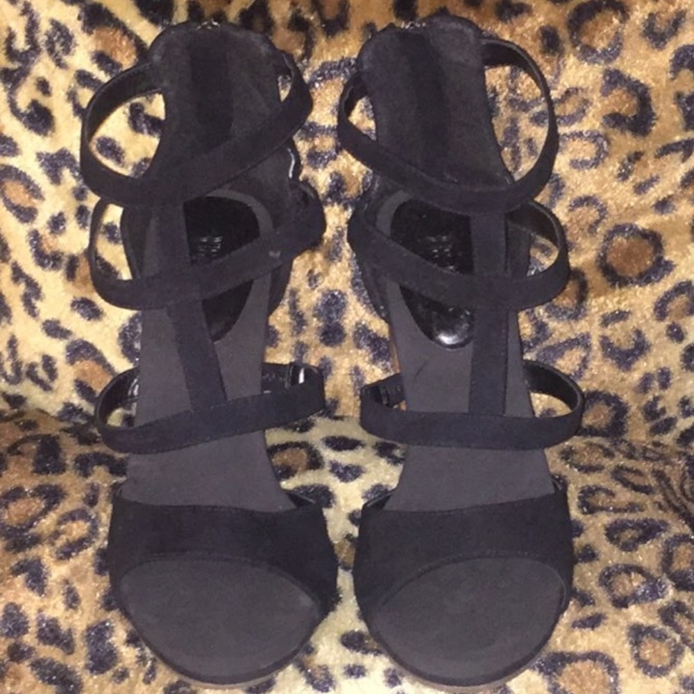 Route 66 Black Chunky High Heels NWOT - Picture 3 of 5